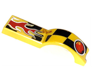 LEGO Yellow Mudguard Tile 1 x 4.5 with Flame and Taillight (50947)