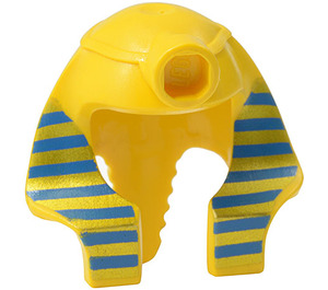 LEGO Amarillo Mummy Tocado con Azul y Gold Rayas con anillo interior dividido