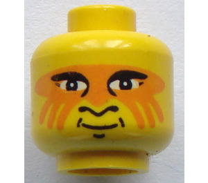 LEGO Geel Native American Hoofd met Oranje War Paint (Veiligheids Stud) (3626)