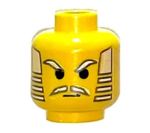 LEGO Yellow Ninja Shogun Head (Safety Stud) (3626)