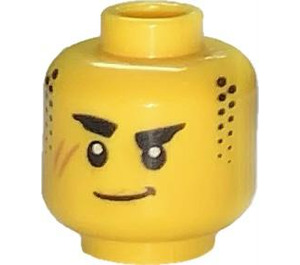 LEGO Yellow Ninjago Arin Head (no alternate face) (Recessed Solid Stud) (3274)