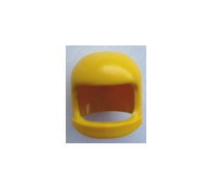 LEGO Giallo Old Casco con mentoniera sottile, fossette non definite