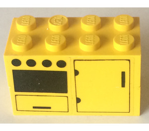 LEGO Yellow Oven and Fridge Stickered Assembly