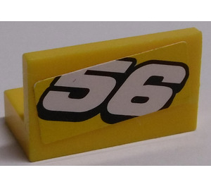 LEGO Gelb Panel 1 x 2 x 1 mit "56" Downwards Aufkleber mit quadratischen Ecken (4865)