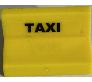 LEGO Geel Paneel 1 x 2 x 1 met "TAXI" Sticker met vierkante hoeken (4865)