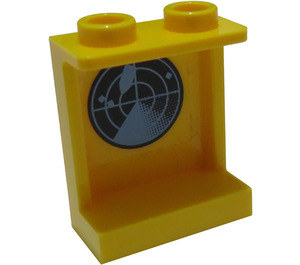 LEGO Yellow Panel 1 x 2 x 2 with radar screen Sticker with Side Supports, Hollow Studs (6268)