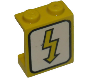 LEGO Gelb Paneel 1 x 2 x 2 mit Utility ohne seitliche Stützen, feste Noppen (4864)