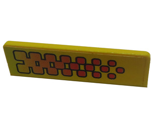 LEGO Yellow Panel 1 x 4 with Rounded Corners with Jump Master Yellow/Red Fade (Left) Sticker (15207)