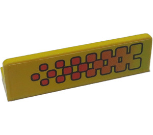 LEGO Yellow Panel 1 x 4 with Rounded Corners with Jump Master Yellow/Red Fade (Right) Sticker (15207)