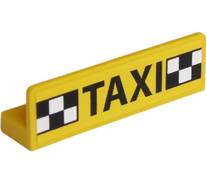 LEGO Yellow Panel 1 x 4 with Rounded Corners with "TAXI" and Black-White Checkered Sticker (15207)