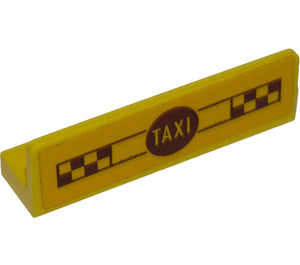 LEGO Yellow Panel 1 x 4 with Rounded Corners with 'TAXI' Sticker (15207)