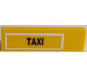 LEGO Geel Paneel 1 x 4 met Afgeronde hoeken met "TAXI" Sticker (15207)