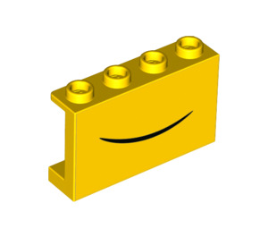 LEGO Gelb Panel 1 x 4 x 2 mit Smile (14718 / 68378)