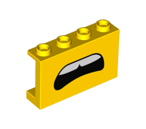 LEGO Gelb Panel 1 x 4 x 2 mit Worried open mouth (14718 / 68377)