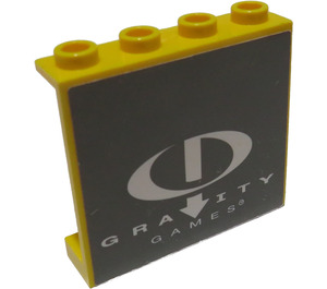LEGO Jaune Panneau 1 x 4 x 3 avec gravity games text et logo Autocollant sans supports latéraux, tenons creux (4215)