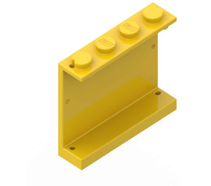 LEGO Gul Panel 1 x 4 x 3 uden sidestøtter, faste knops (4215 / 30007)