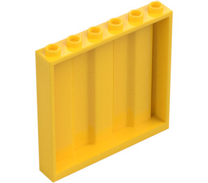 LEGO Gul Panel 1 x 6 x 5 med Corrugation (23405)