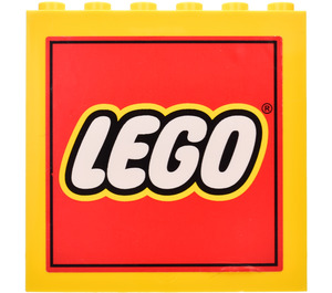 LEGO Jaune Panneau 1 x 6 x 5 avec LEGO logo (rouge Border) Autocollant (59349)