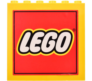 LEGO Yellow Panel 1 x 6 x 5 with LEGO Logo (Red Border) Sticker (59349)