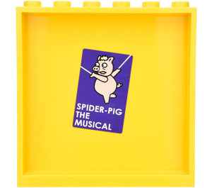 LEGO Yellow Panel 1 x 6 x 5 with 'SPIDER-PIG THE MUSICAL‘ Poster Sticker (59349)