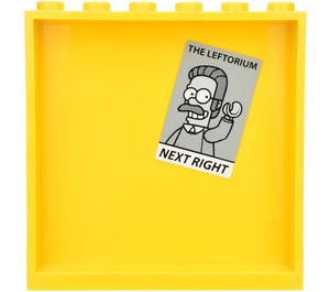 LEGO Yellow Panel 1 x 6 x 5 with The Leftorium Sticker (59349)
