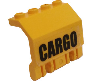 LEGO Gelb Panel 2 x 4 x 2 mit Hinges mit Cargo Aufkleber (44572)