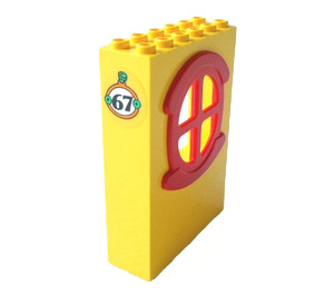 LEGO Yellow Panel 2 x 6 x 7 Fabuland Wall Assembly with '67' Sticker