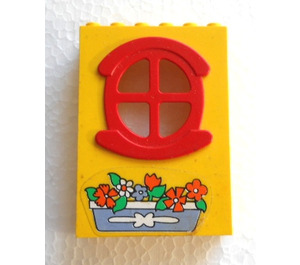 LEGO Yellow Panel 2 x 6 x 7 Fabuland Wall Assembly with Flowers Sticker