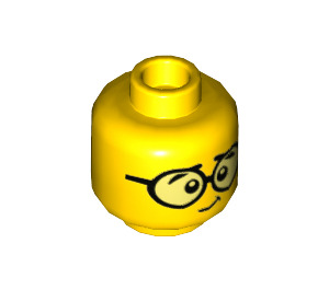 LEGO Yellow Patient with Black Hair Minifigure Head (Recessed Solid Stud) (3626 / 38736)