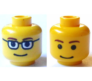 LEGO Yellow Peter Parker with Blue Jacket Head (Safety Stud) (3626)