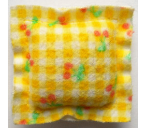 LEGO Yellow Pillow - Small with Checks and Cherries