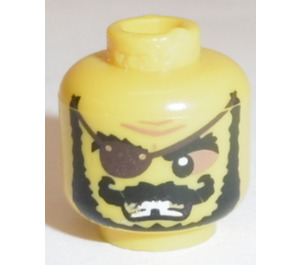 LEGO Yellow Pirate Captain Head (Recessed Solid Stud) (3626 / 10768)