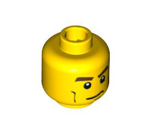 LEGO Gelb Schmucklos Kopf mit Cheek Lines, Mouth geschlossen / Mouth Open Scared (Sicherheitsbolzen) (3626 / 88938)