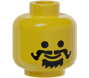 LEGO Yellow Plain Head with Goatee and Curled Moustache (Safety Stud) (3626)