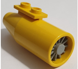 LEGO Geel Vliegtuig Straalmotor met Light Grijs Midden