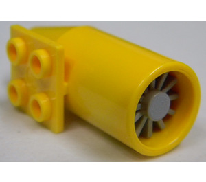LEGO Yellow Plane Jet Engine with Medium Stone Gray Center