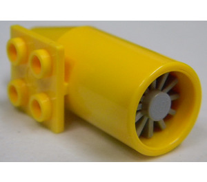 LEGO Amarillo Plane Jet Engine with Medium Stone Gray Center