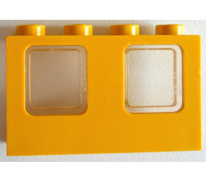 LEGO Gelb Flugzeug Fenster 1 x 4 x 2 mit Transparent Glas