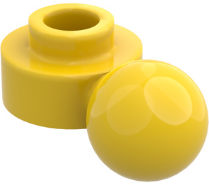 LEGO Jaune assiette 1 x 1 Rond avec boule d'attelage (Trou rond)