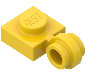 LEGO Gul Plade 1 x 1 med klip (Tynd ring) (4081)