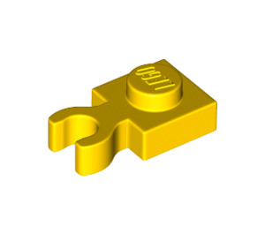 LEGO Jaune assiette 1 x 1 avec Verticale Agrafe (Clip en O ouvert épais) (44860 / 60897)