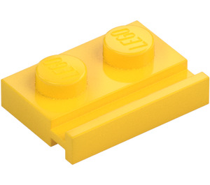 LEGO Geel Plaat 1 x 2 met Deur spoor (32028)