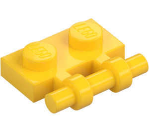 LEGO Giallo Piastra 1 x 2 con Maniglia (Estremità aperte) (2540)