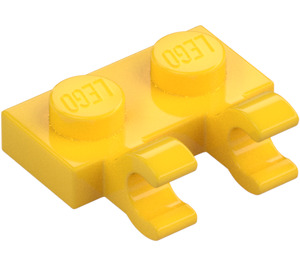 LEGO Gul Plade 1 x 2 med Vandret Clips (flade frontklip) (60470)