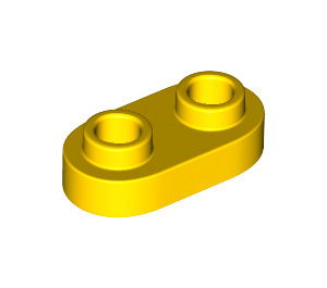 LEGO Gelb Platte 1 x 2 mit Gerundet Ends und Open Bolzen (35480)