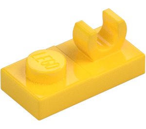 LEGO Yellow Plate 1 x 2 with Top Clip with Gap (92280)