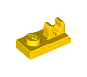 LEGO Gelb Platte 1 x 2 mit oben Clip mit Lücke (92280)