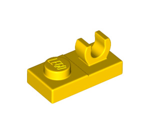 LEGO Gelb Platte 1 x 2 mit oben Clip ohne Lücke (44861)