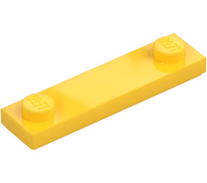 LEGO Gul Platta 1 x 4 med Två Knoppar med skåra (41740)