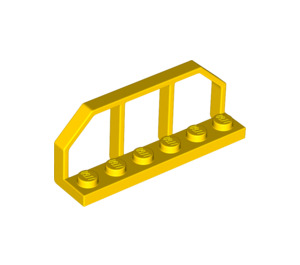 LEGO Geel Plaat 1 x 6 met Trein Wagon Railings (6583 / 58494)